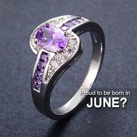 June Birthstone Oval Ring
