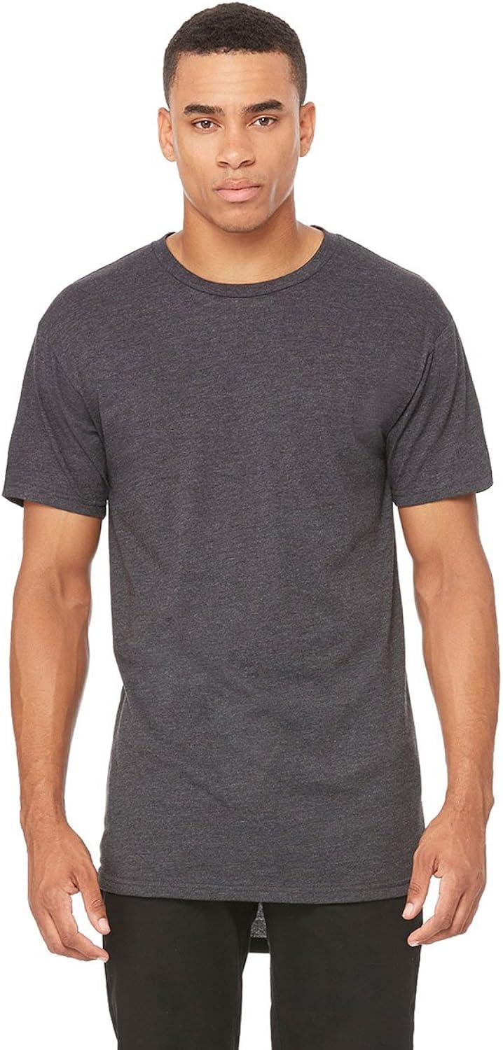 Bella + Canvas Men's Long Body Urban T-Shirt 3XL DARK GRY HEATHER