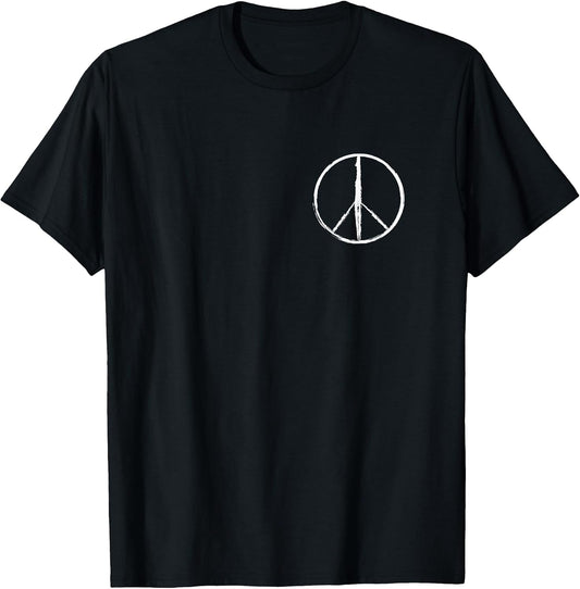 Hippie Rainbow Peace Sign On Pocket Hippie T-Shirt