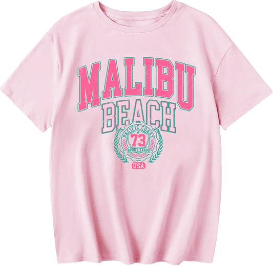 Cute Letter Graphic Tees for Girls Preppy Aesthetic Shirts Oversized Trendy T Shirts Loose Casual Summer Tops