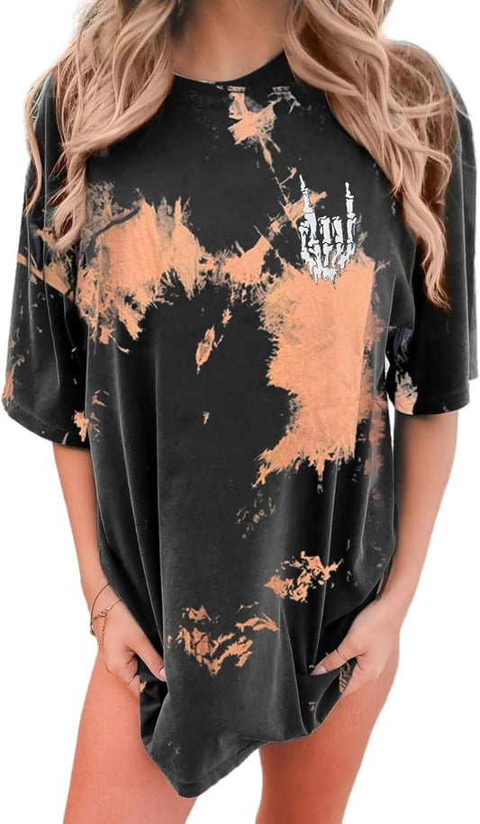 Womens Oversized Graphic Tees Moon Printed Tshirts Butterfly Shirt Vintage Summer Y2K Tops