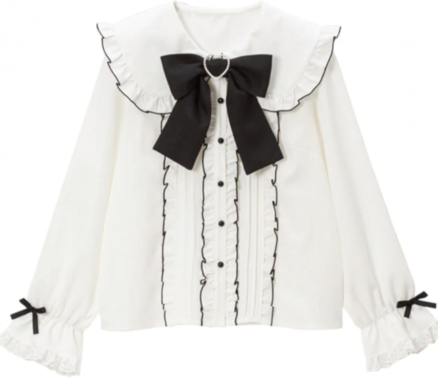 Jirai Kei Lolita Fashion Cutecore Clothes Kawaii Clothing Blouse Goth Shirt Women Lace Mesh Sheer Long Sleeve Blouse