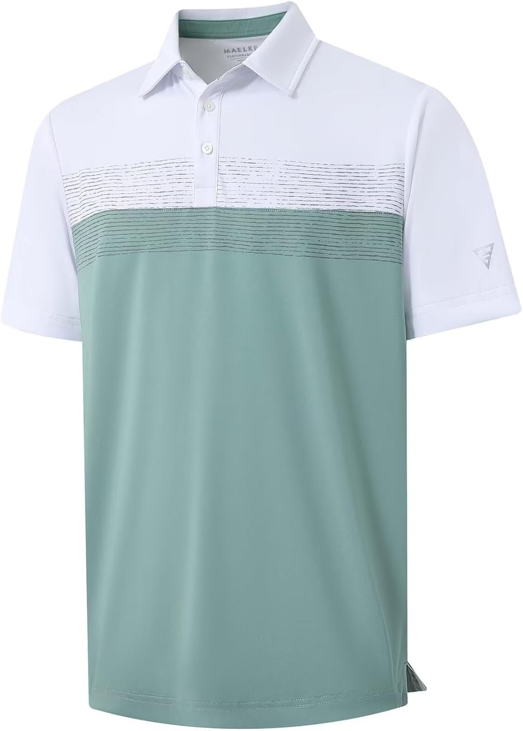 Golf Shirts for Men Dry Fit Performance Chest Print Color Block Moisture Wicking Casual Short Sleeve Polo Shirts