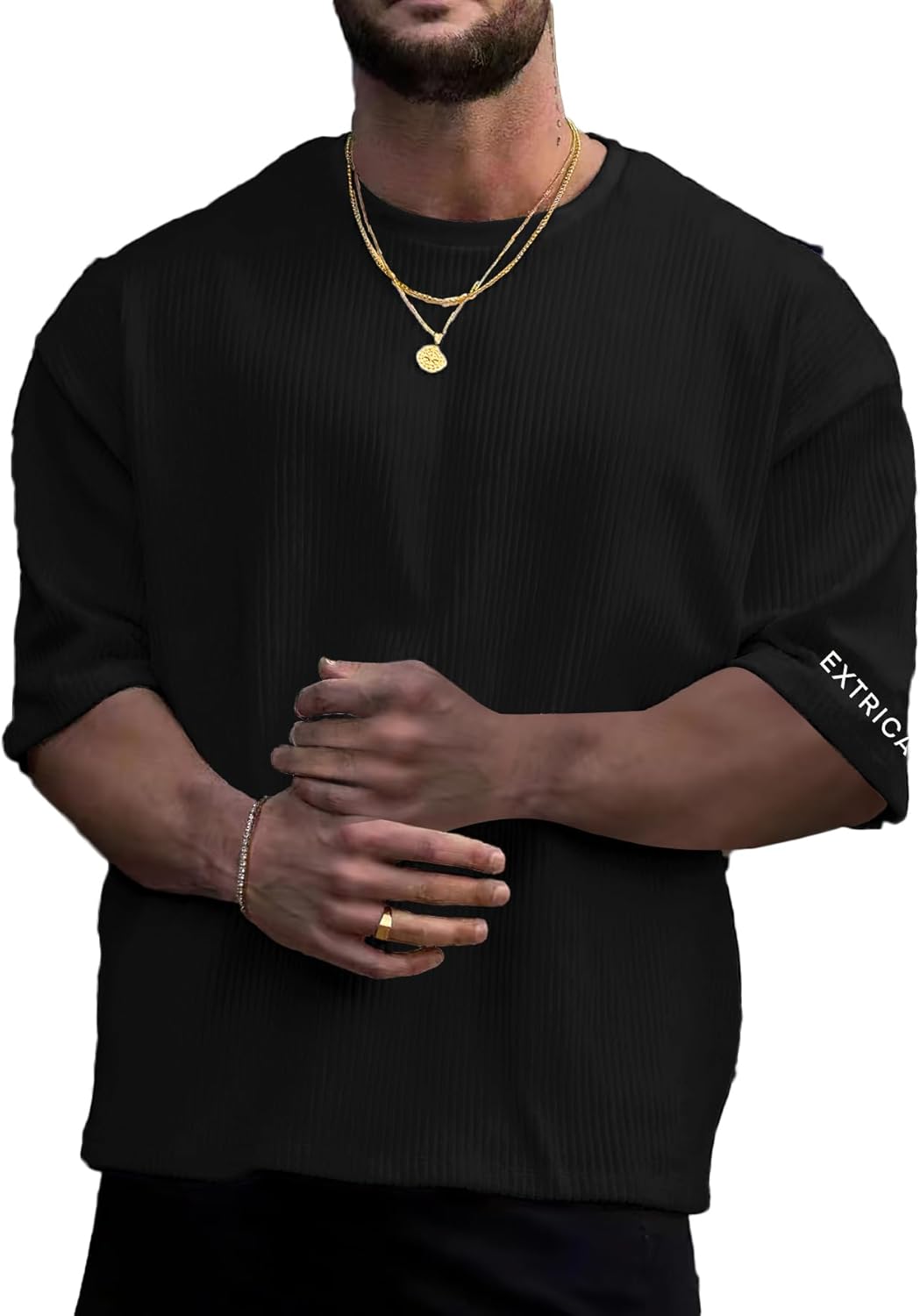 Oversized Tshirts for Men Drop Shoulder Summer Baggy Cropped Tops Fashion Streetwear T Shirts
