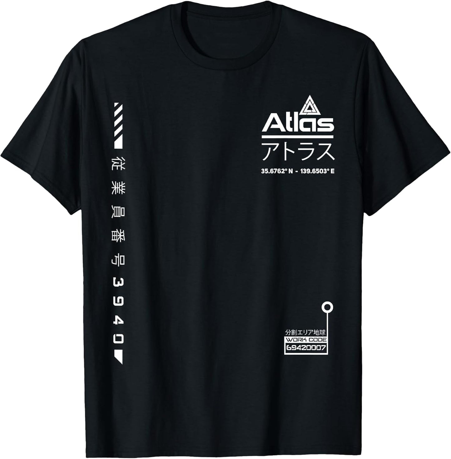Unisex-Adults, Unisex-Kids Black Techware Goth Ninja Sign Urban Future Society Cyber T-Shirt