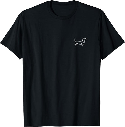 Dachshund Wiener Dog Minimalist Badge Patch Line Art T-Shirt