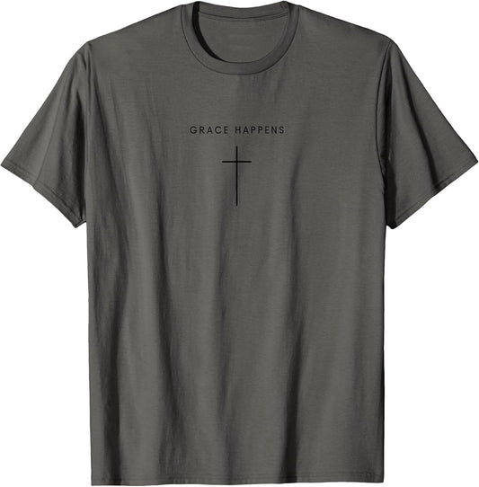 Grace Happens Cross - Minimalist Christian Jesus Christ T-Shirt