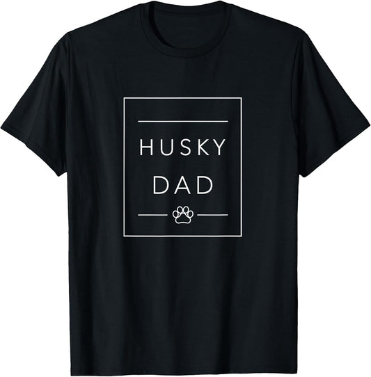 Funny Siberian Husky Lover Dog Dad Minimalist Tee, Husky Dad T-Shirt for Men Women Girls Kids