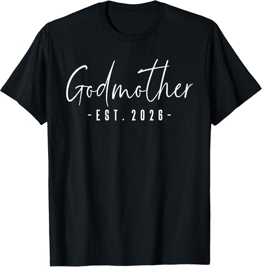 Godmother Est 2026 Minimalist Elegant Font T-Shirt