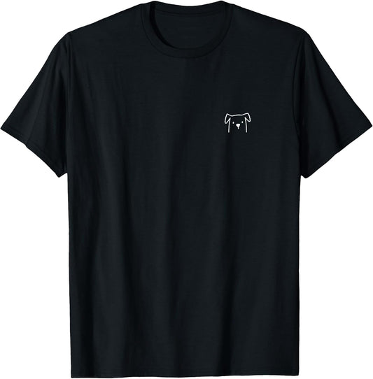 Small Dog Face Dog Lover Funny Dog Minimalist Subtle T-Shirt