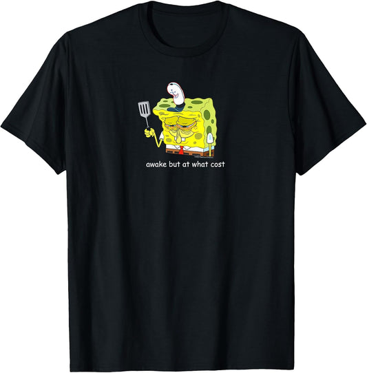 Awake But at What Cost Meme Cartoon T-Shirt