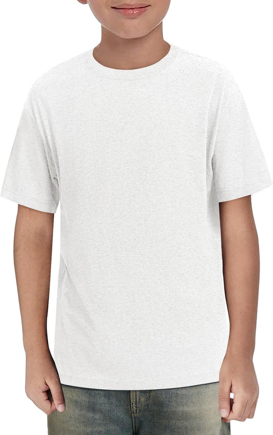 Boys Short Sleeve Shirts Kids Summer Crewneck T-Shirts Casual Tops Tees 5-14 Years