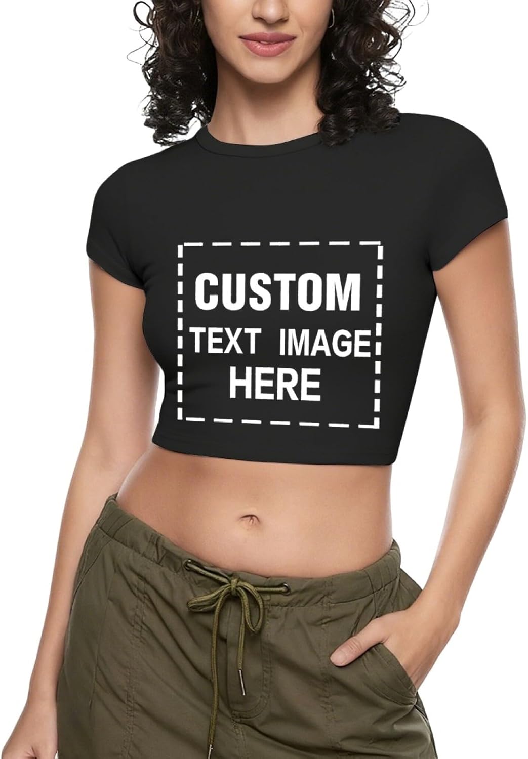 Custom Crop Top Customized Shirts for Women Funny Personalized Summer Shirts