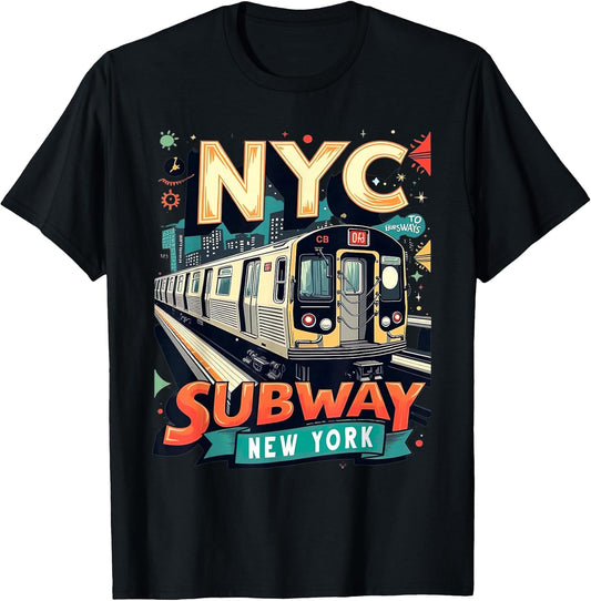 Retro NYC Subway Train - Urban City Vibes Design T-Shirt
