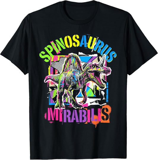 Spinosaurus Mirabilis Punk Rock Pop Art Dinosaur T-Shirt