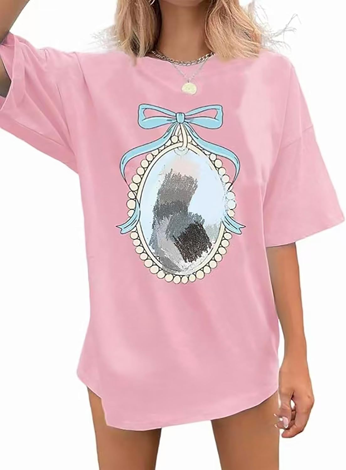 Magic Kingdom Tshirts for Women Cute Castle Shirt Oversized Bows Graphic Tee Family Vacation Short Sleeve Tops