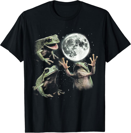 Funny Frog Howling at Moon Vintage 90s Graphic T-Shirt