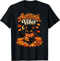 Autumn Black Cat Pumpkin Fall Unisex T-shirt, Sweatshirt, Hoodie (1)