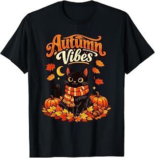 Autumn Black Cat Pumpkin Fall Unisex T-shirt, Sweatshirt, Hoodie (1)