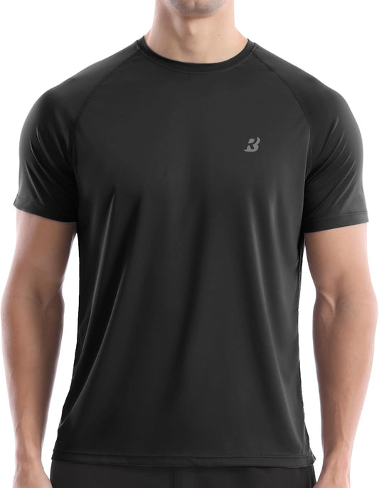Men's Rash Guard Short Sleeve, UPF 50+ UV Sun Protection Swim Shirts, Quick Dry Lightweight Water Surf Beach T-Shirt