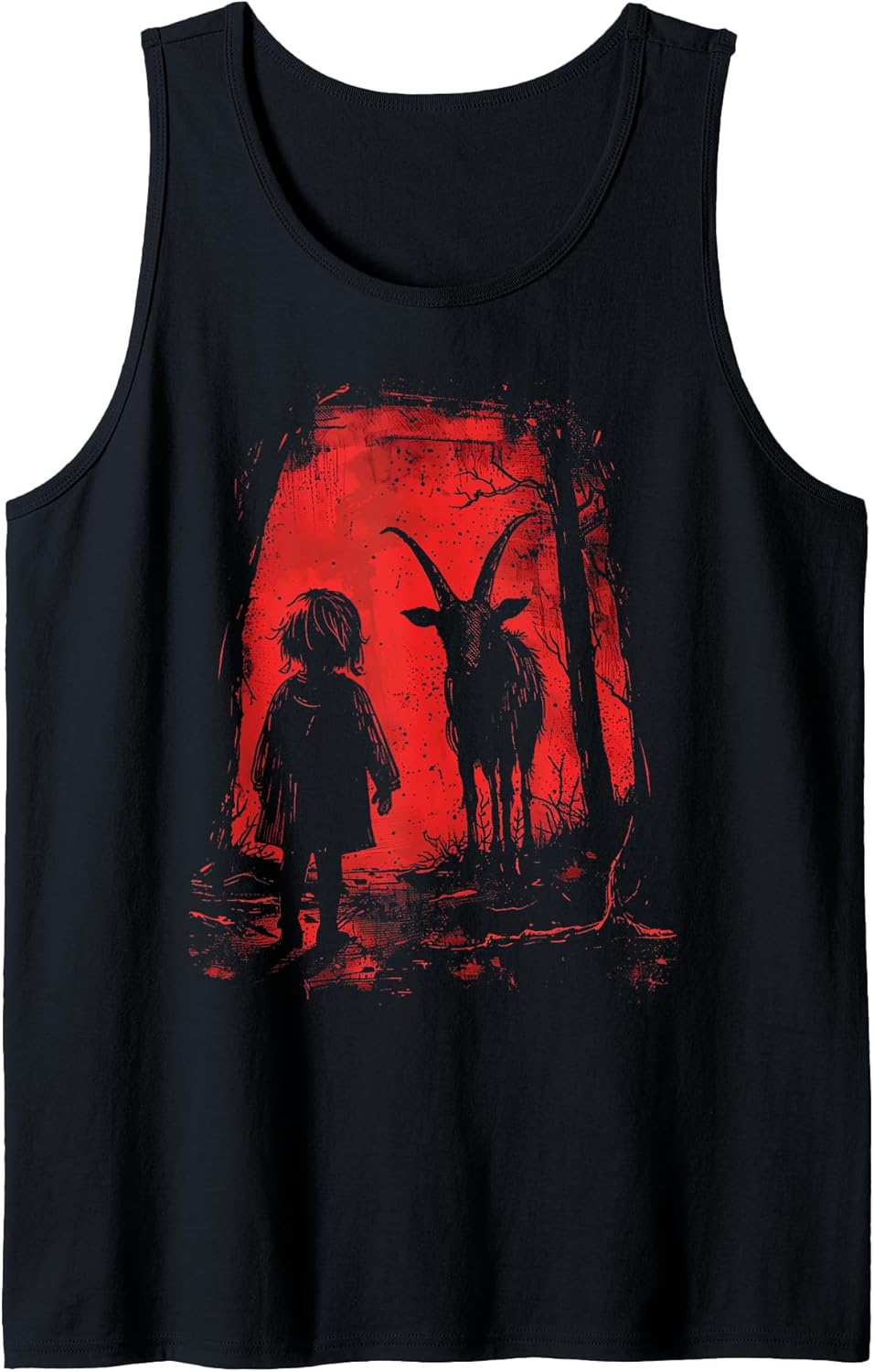 Black Demonic Goat Woods Forest Goth Alternative Alt Tank Top