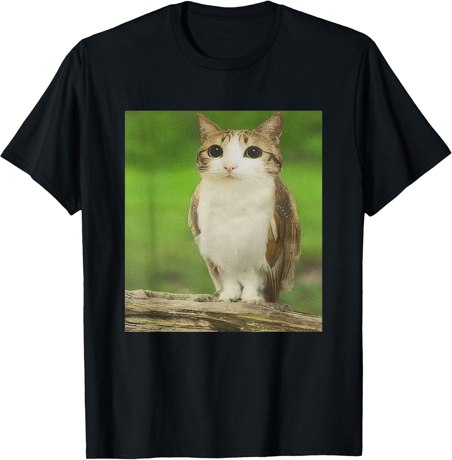 Cat Owl Funny Cursed Internet Trendy Meme T-Shirt