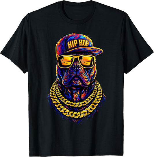 Cool Hip Hop Pitbull Urban Streetwear B-Boy Graffiti T-Shirt