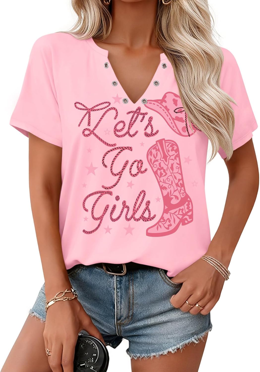 Country Music Shirts for Women V Neck Rock Band Tshirt Vintage Graphic Country Concert Outfits