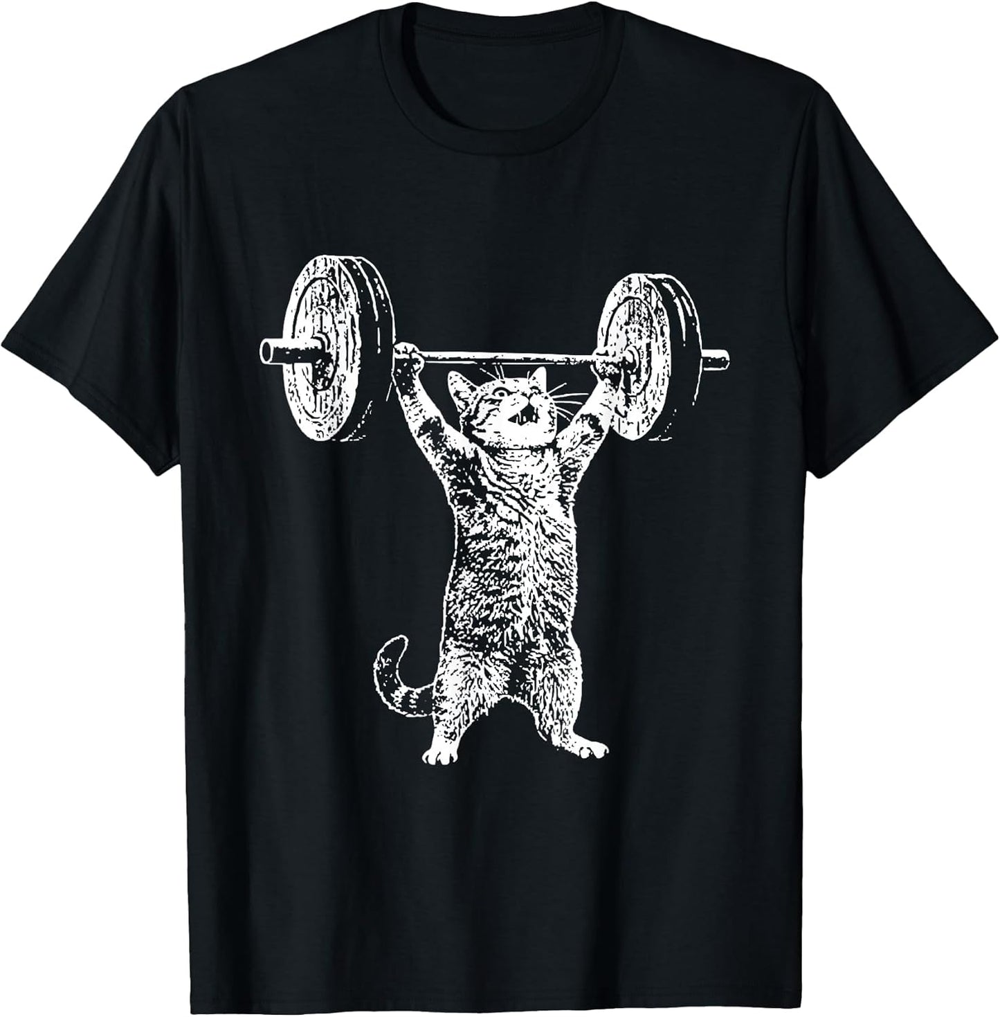 Funny Cat Gym Workout Deadlift Cat Meme Gym Pump Kitten T-Shirt