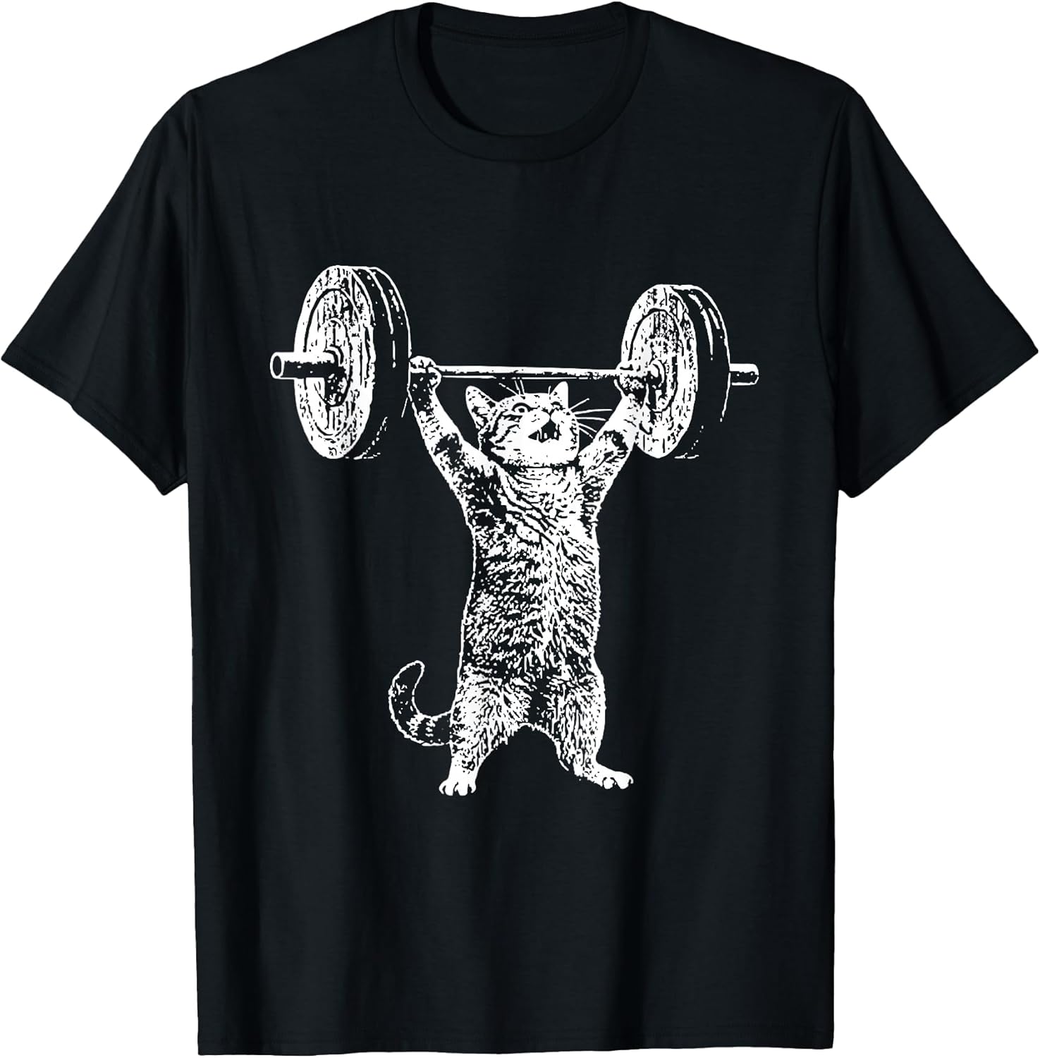 Funny Cat Gym Workout Deadlift Cat Meme Gym Pump Kitten T-Shirt