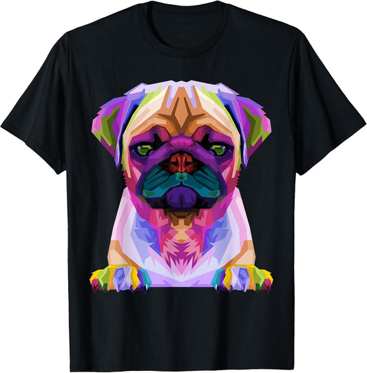 Pug Pop Art Colorful Portrait for Dog Lovers T-Shirt