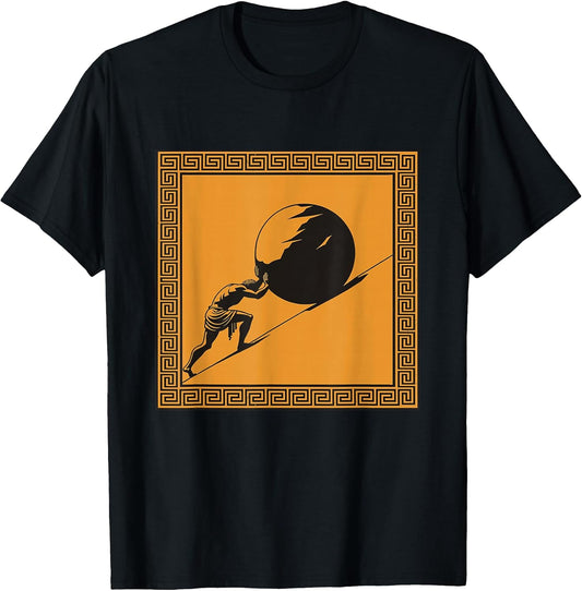 Minimalist Sisyphus Myth Greek Mythology T-Shirt