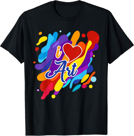 Cool I Love Art Teacher Artist Gift Supplies Men Women Kids T-Shirt