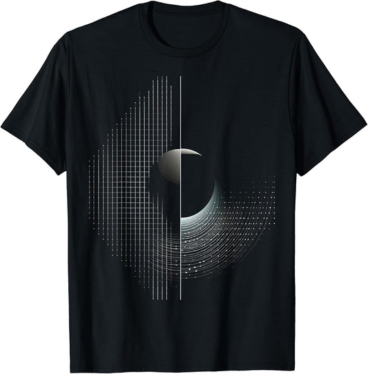 Moon Pixel Art Graphic Geometric Motif Moon T-Shirt