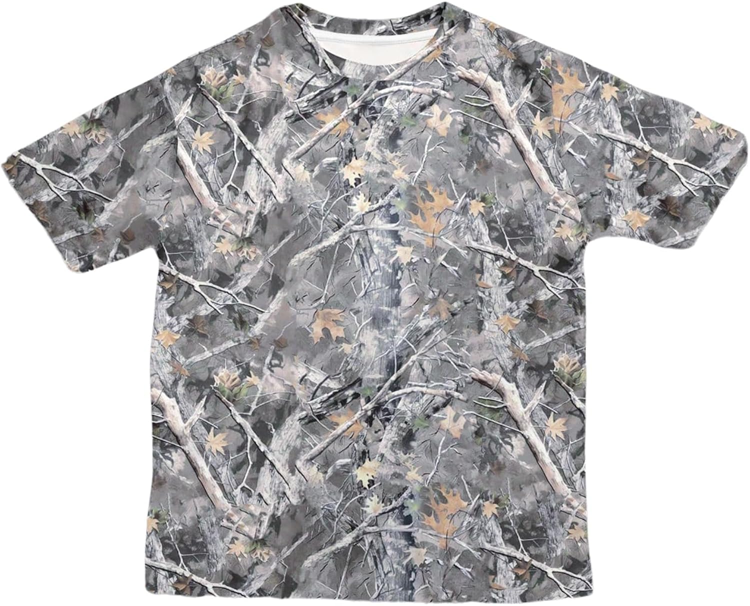 Boy's Camo Shirt Maple Leaf Print Short Sleeve Hunting Camouflage T Shirt Summer Tops Streetwear