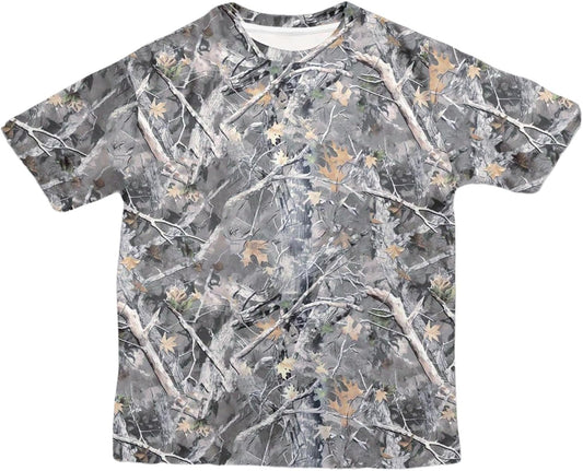 Boy's Camo Shirt Maple Leaf Print Short Sleeve Hunting Camouflage T Shirt Summer Tops Streetwear