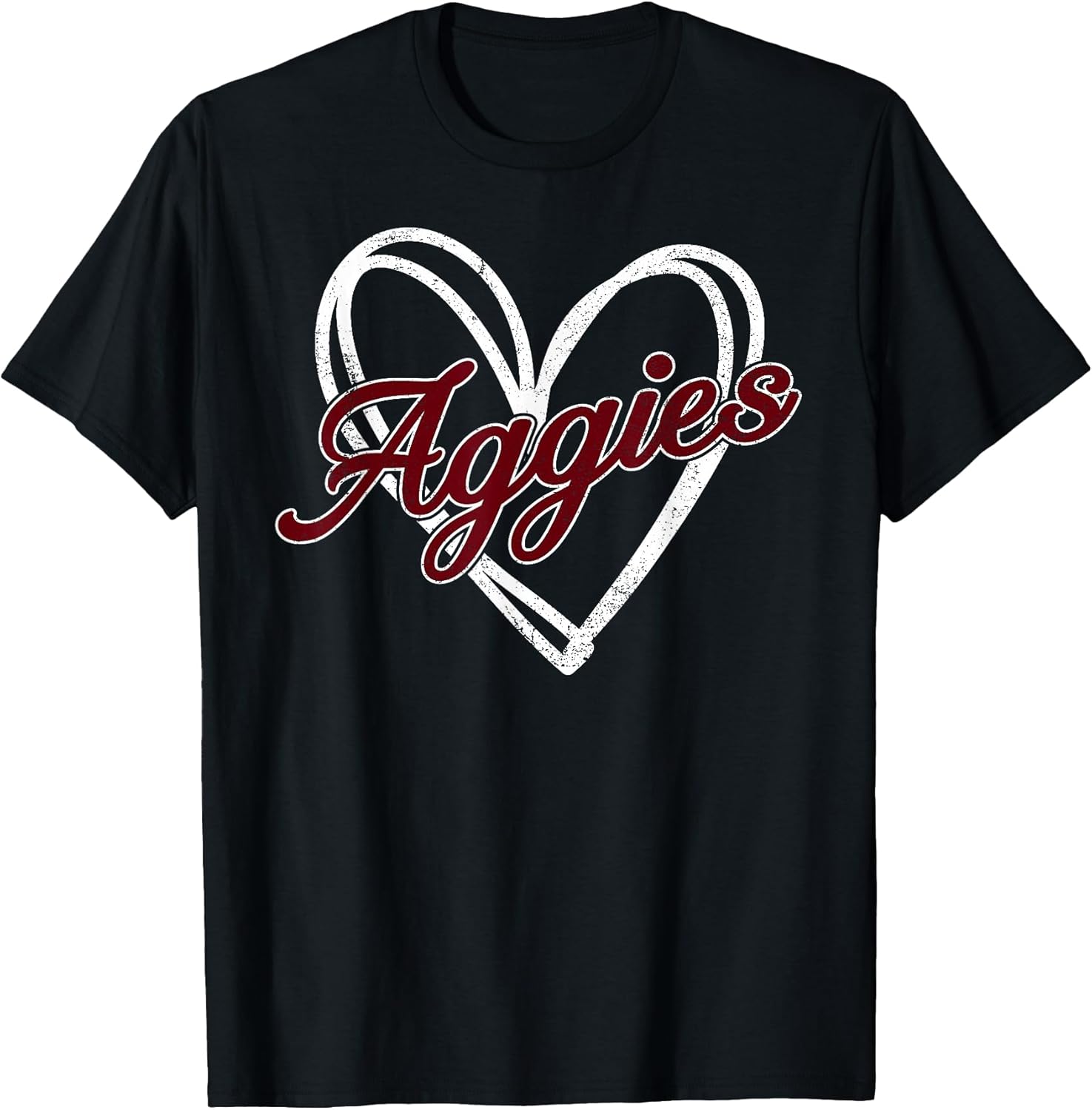 Retro Personalized Aggies-Heart Men Women Kid T-Shirt