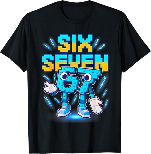 Six Seven Brainrot Italian Funny 67 Kids Gaming Meme T-Shirt