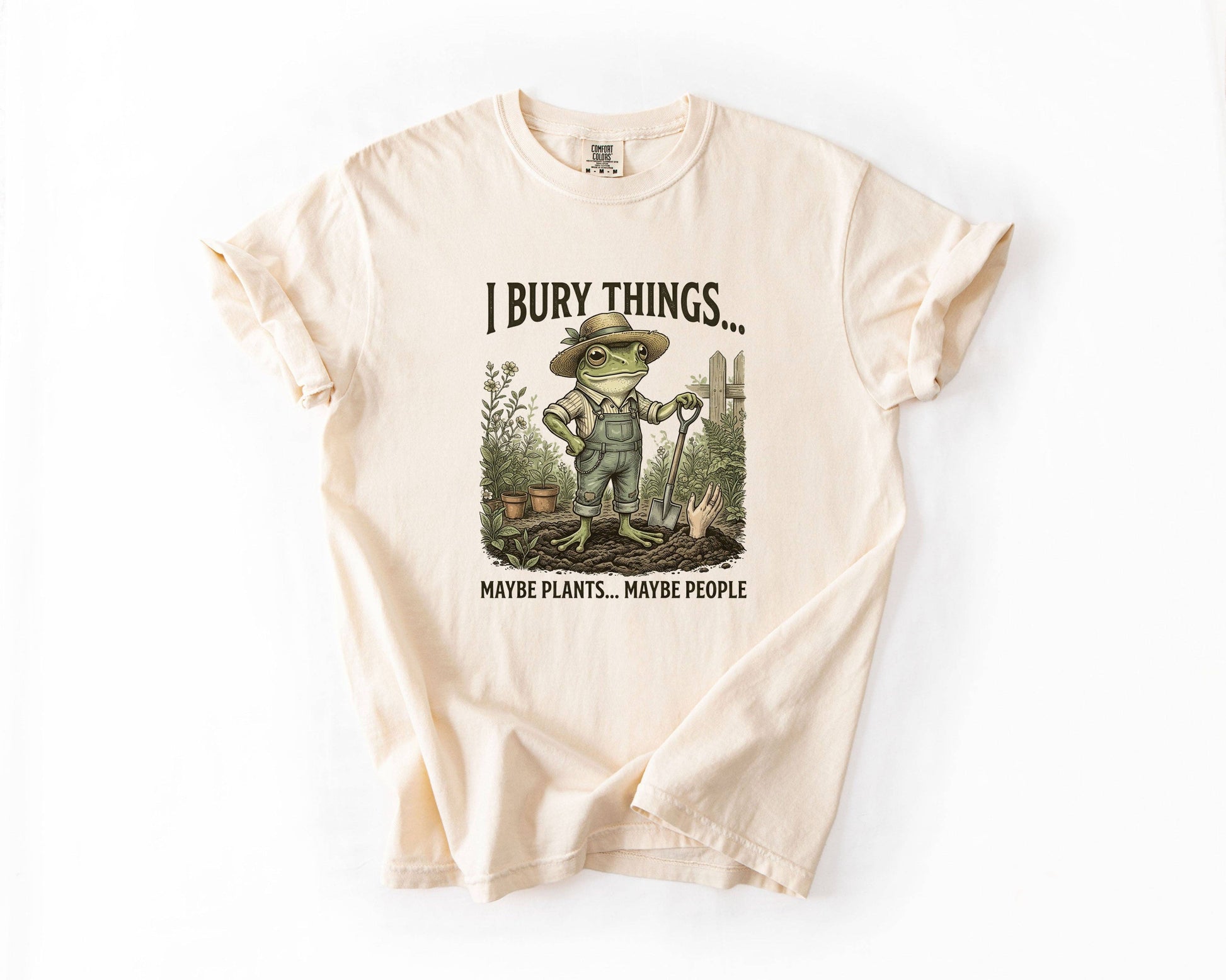 I Bury Things T-Shirt  Funny Gardening Frog Shirt
