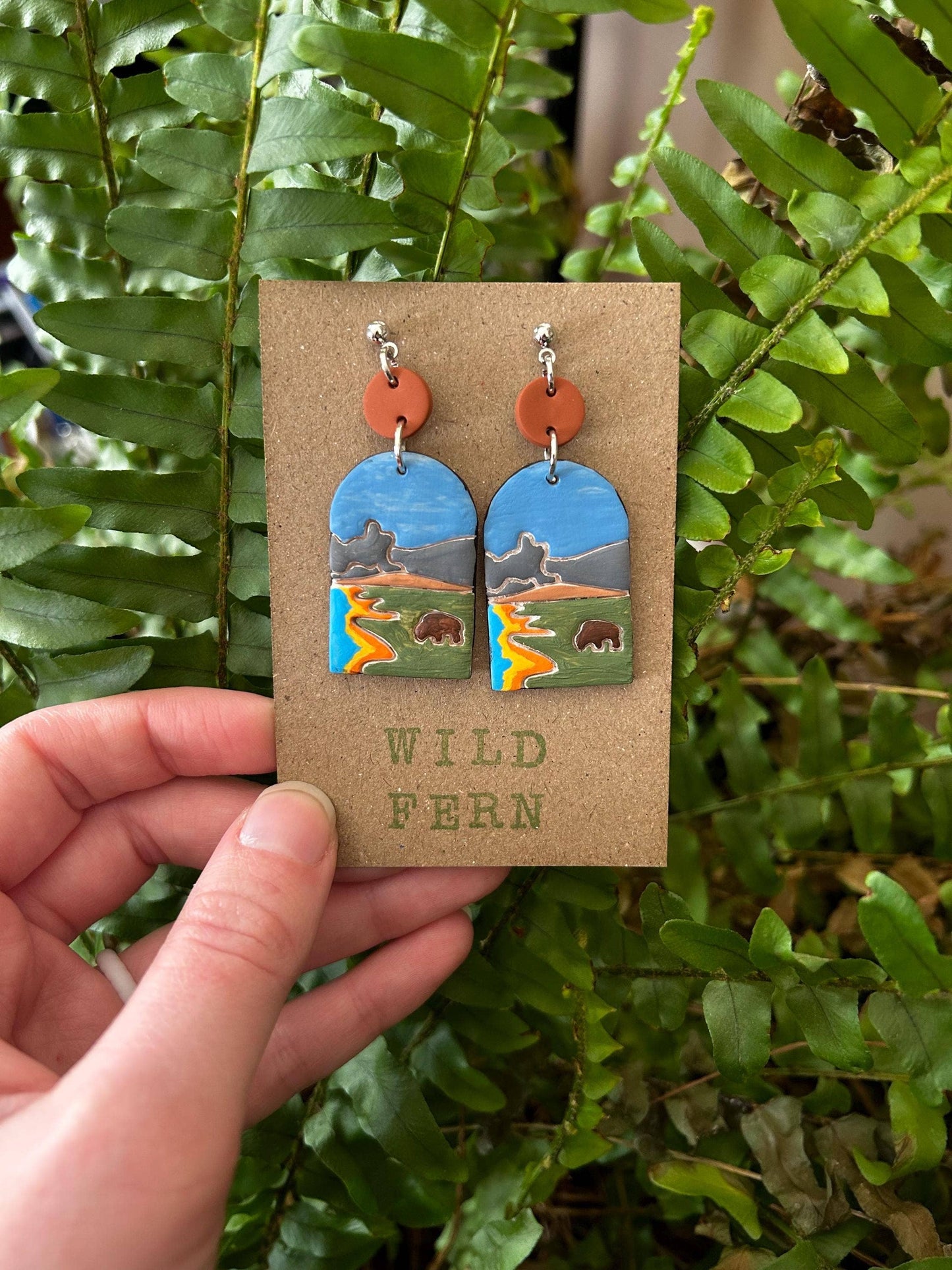 Yellowstone National Park Polymer Clay Earrings