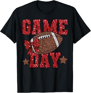 Game Day Football Red Coquette Bow Touchdown Season Unisex T-shirt, Sweatshirt, Hoodie (1)