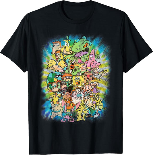 Ultimate Nick 90s Character Tie Dye Style Tee T-Shirt