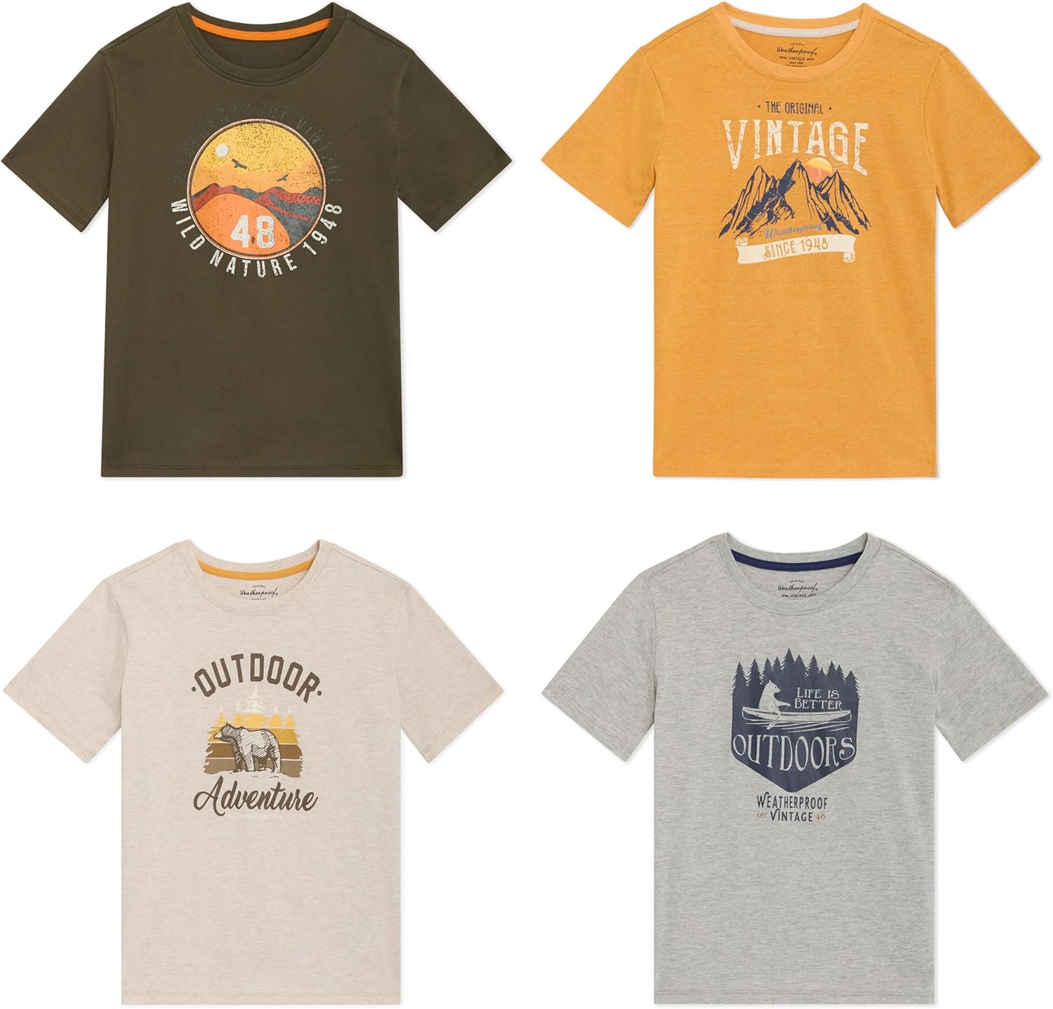 Boys' 4 Pack Variety Super Soft Stretchable Tee Short Sleeve Graphic T-Shirt