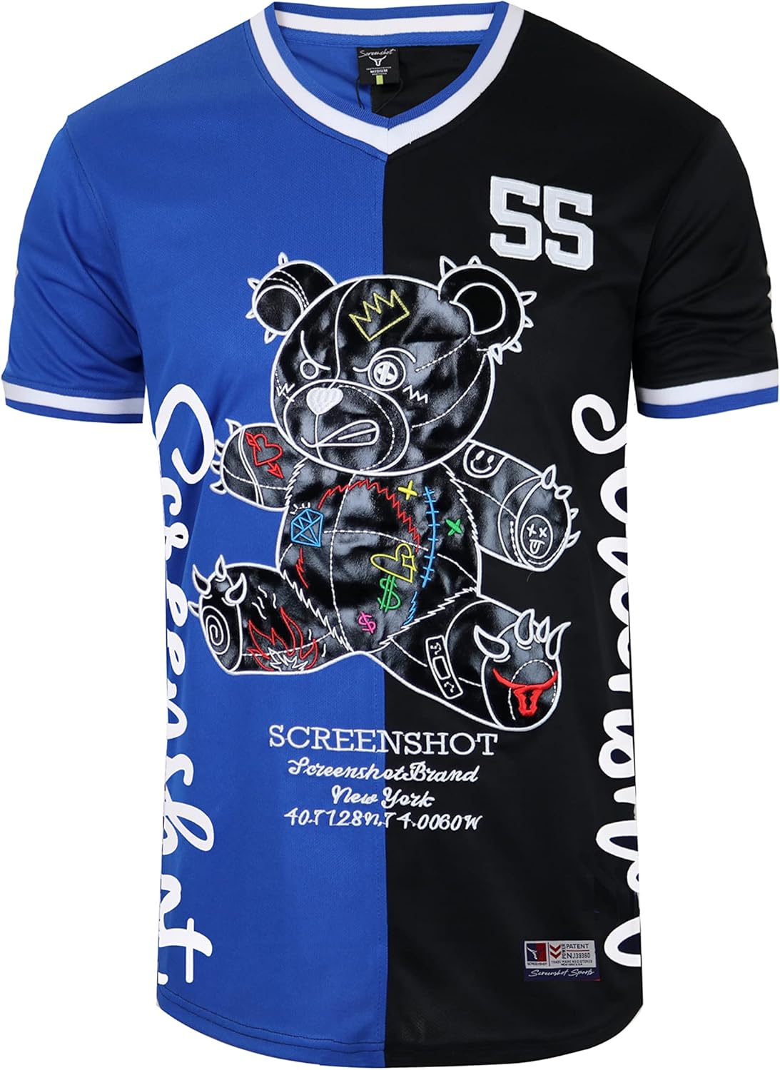 Mens Hip-Hop Premium Urban Sreetwear Fashion Jersey Top - NYC Style Basketball Sports Team Color Mesh Tops