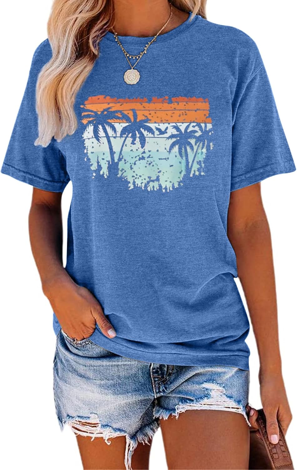 Women Los Angeles Graphic T Shirts California Letter Print Short Sleeve Tee Loose Casual Tops