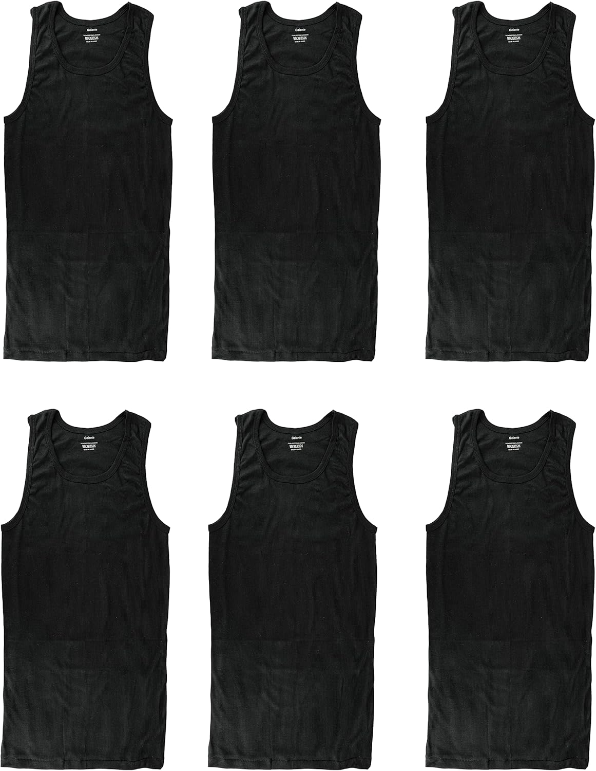 6 Packs 100% Cotton Athletic Men's Basic Tank Top
