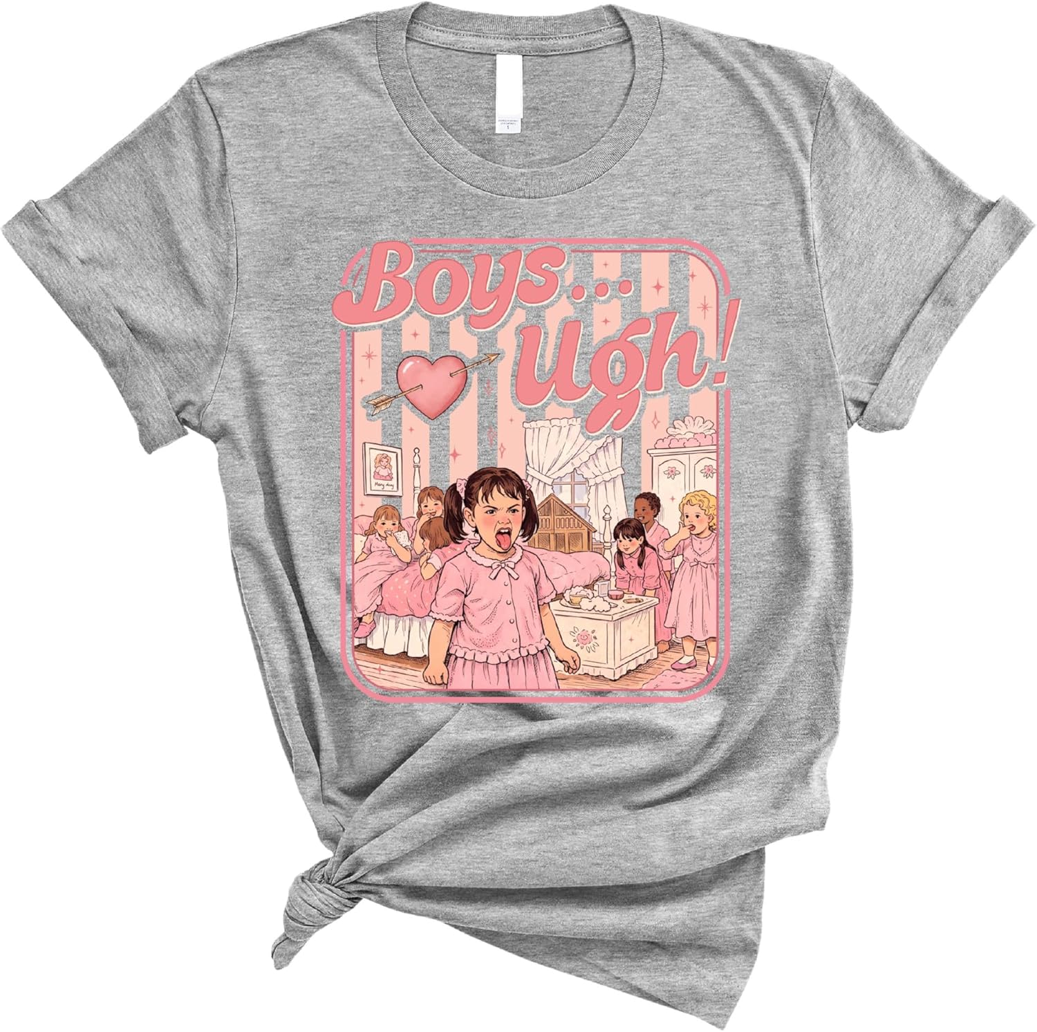 Boys Ugh Funny Graphic T-Shirt, Retro Valentine Humor Tee, Sarcastic Love Quote Shirt, Gift Idea