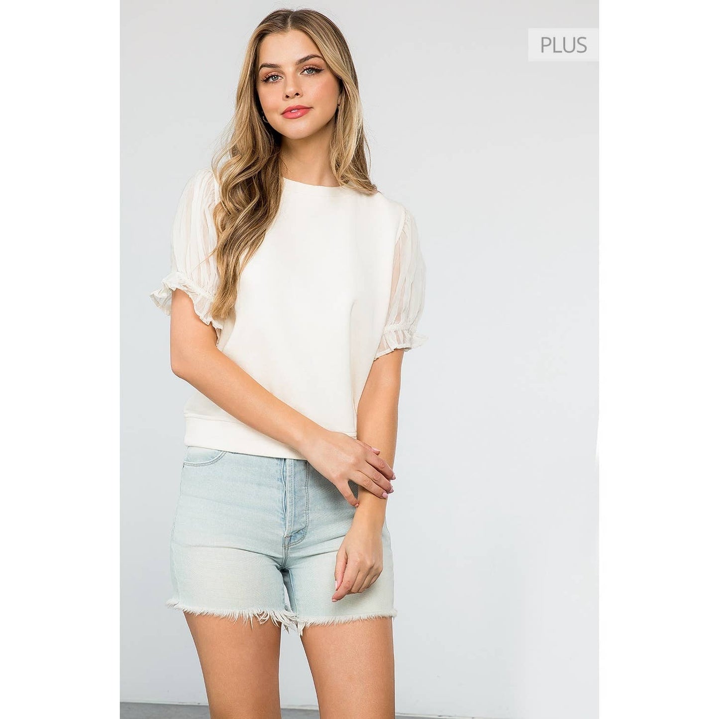 /Size Xl/ Mesh Short Sleeve Knit Top