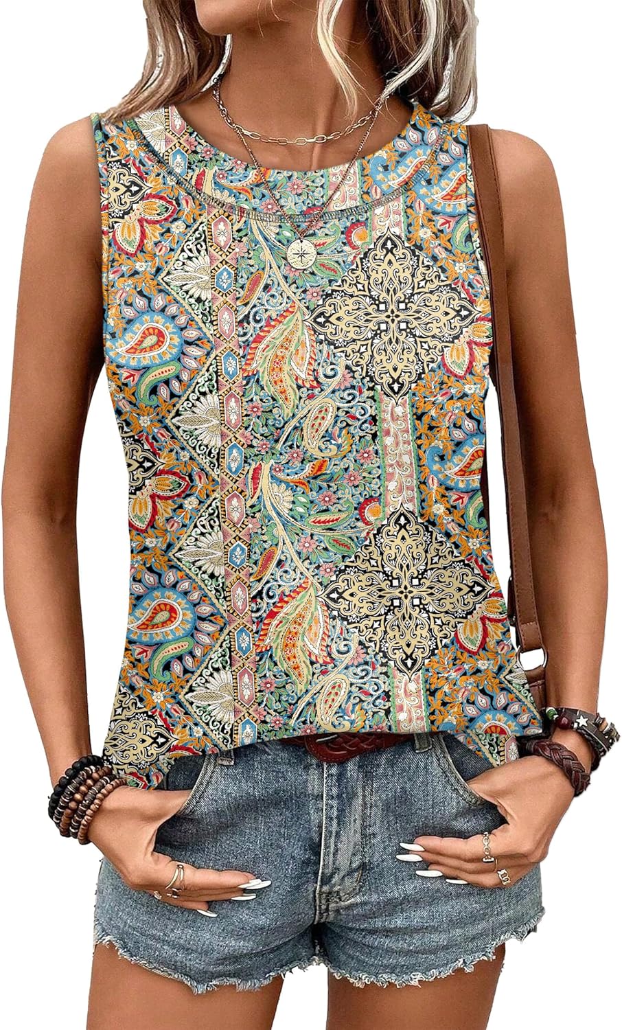 Tank Tops for Women Summer Outfits 2026 Crewneck Spring Casual Sleeveless Shirts Blouses Clothing
