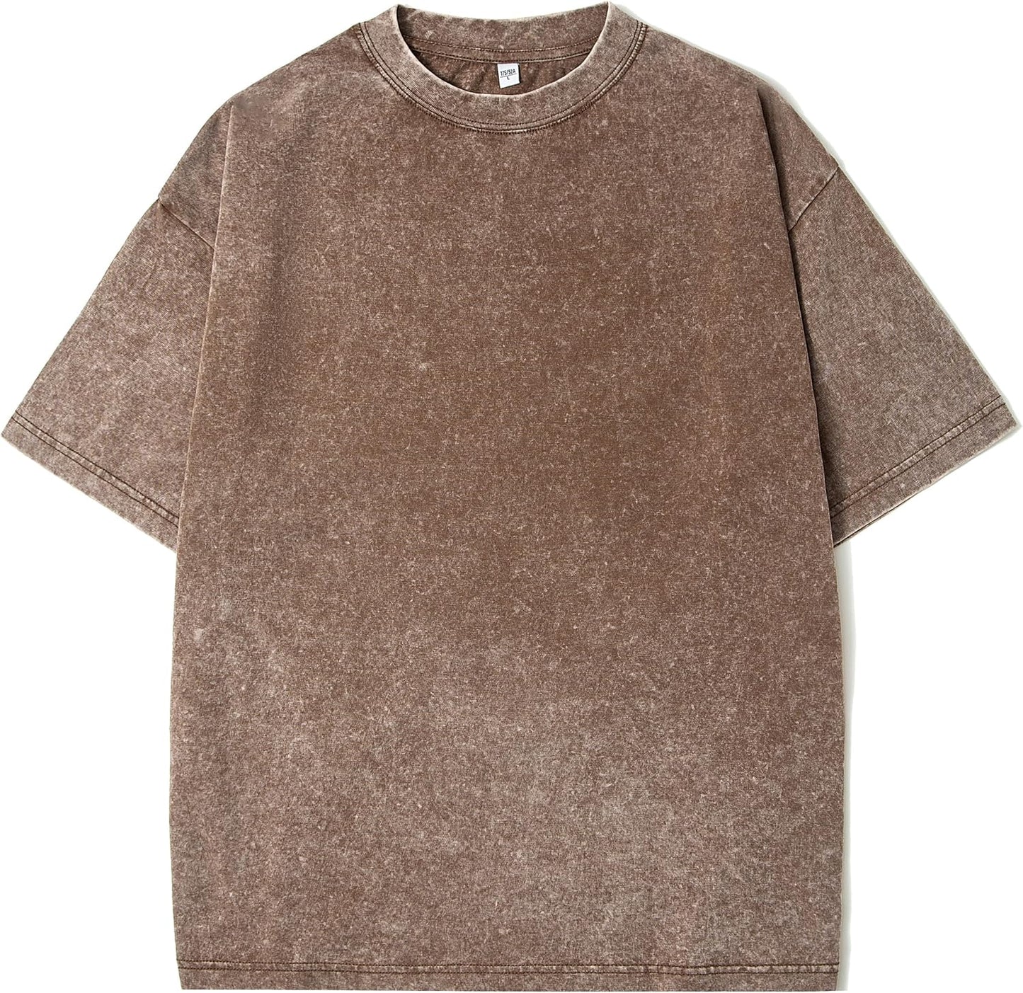 Men’s Oversized T-Shirts – Washed Cotton Loose Fit Tees, Drop Shoulder Crew Neck, Vintage Baggy Style Streetwear Tops
